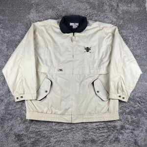 Vintage AM Player Windbreaker Jacket Mens XL Cream Willowbrook GC Golf Course